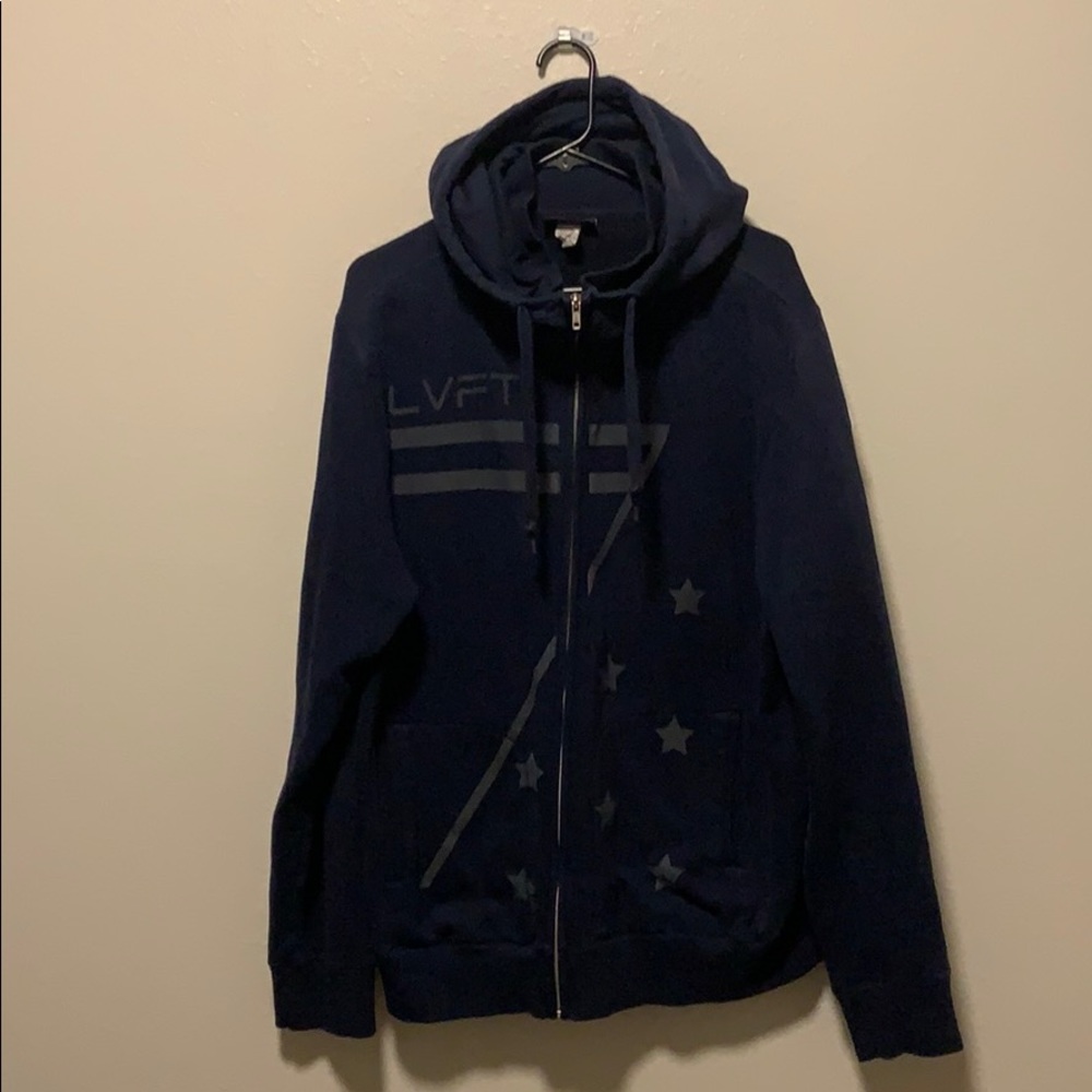Men’s LVFT Zip-up Navy Blue Hoodie Size XL